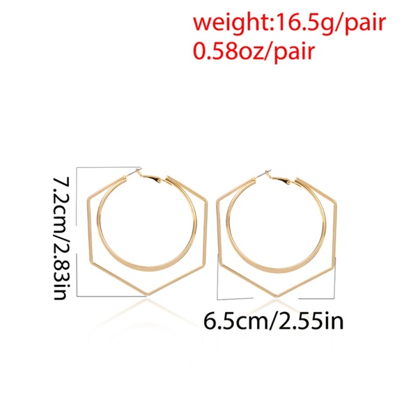 Geometric Hoop Earrings - Picture 4 of 8